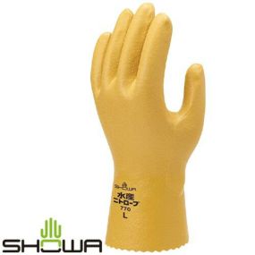 【ゴム手袋】水産ニトローブ [10双入] 品番:No.770 (S・M・L・LLサイズ) ショーワグローブ (作業用手袋) ビニール手袋 裏布付き 食品衛生法適合品 耐油性 耐薬品性 突き刺しに強い 破れにくい 耐熱性 ニトリルゴム 水産 漁 二トリルゴム手袋 SHOWA