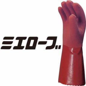 【ゴム手袋】ミエローブ No.300 スベリ止め付 セミロングタイプ (L・LLサイズ) ミエローブ (作業用手袋) ビニール手袋 塩ビ手袋 裏布付 ロング 滑り止め 機械工業 工場 土木・建築 漁業 農業 荷役作業 三重化学