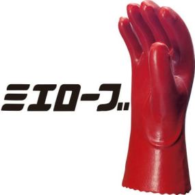 【ゴム手袋】ミエローブ No.200-E 袖口カットタイプ スベリ止なし [10双入] (Lサイズ) ミエローブ (作業用手袋) ビニール手袋 塩ビ手袋 裏布付 耐薬品 耐久性 フィット 土木・建築 機械工業 農林業 三重化学