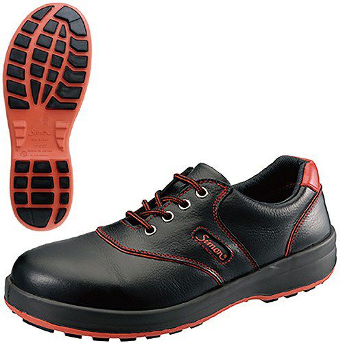 安全靴 シモン 短靴 JIS規格 耐滑 耐油 革製 ライト SL11 黒/ブルー