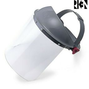 ヘルメットなしで直接かぶれる保護面 理研オプテック 305mm幅アクリルシールド クリア FS-500 飛沫防止 ウイルス対策 予防 防災面 保護面 直接装着(かぶり)型フェイスシールド フェイスシールド