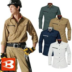 バートル 長袖シャツ BURTLE 6083 作業着 通年 秋冬 メンズ 耐久性 帯電防止 制電 作業服 作業シャツ ワーク マン おしゃれ 人気 安い 激安 かっこいい かわいい おすすめ オールシーズン 無地 ボタン付きシャツ 制服 大きいサイズ