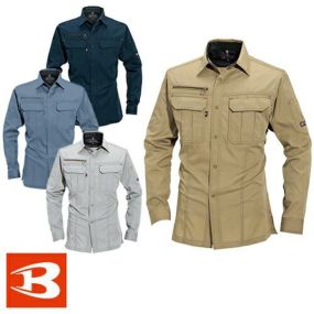 バートル 長袖シャツ BURTLE 6103 作業着 通年 秋冬 メンズ レディース 耐久性 制電 作業服 作業シャツ ワーク マン おしゃれ 人気 安い 激安 かっこいい かわいい おすすめ オールシーズン 無地 ボタン付きシャツ 制服 大きいサイズ