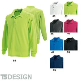 TS Design 藤和 3075 長袖ポロシャツ ユニセックス(メンズ・レディース対応) 秋冬 通年 作業服 作業着 ポロシャツ