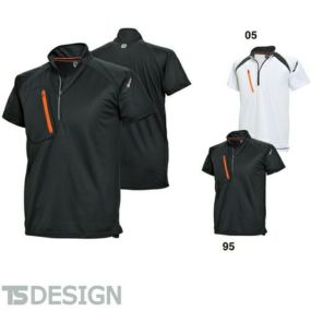 TS Design 藤和 5015 FLASHショートスリーブハーフジップ ユニセックス(メンズ・レディース対応) 半袖ジップアップシャツ カジュアル