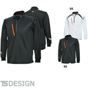 TS Design 藤和 5025 FLASHロングスリーブハーフジップ ユニセックス(メンズ・レディース対応) 長袖ジップアップシャツ カジュアル