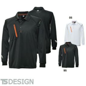 TS Design 藤和 5075 FLASH長袖ポロシャツ ユニセックス(メンズ・レディース対応) 秋冬 通年 作業着 作業服 ポロシャツ