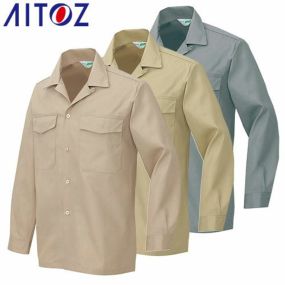 アイトス AZ-560 7650長袖シャツ（薄地） AITOZ 作業服 作業着 長袖 ワークウエア ボタンダウン シャツ ワークシャツ 薄手 秋冬 メンズ レディース 男女兼用 ワークウェア 吸汗