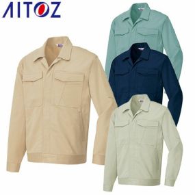 作業服 綿 100% ブルゾン 作業着 ジャケット やわらかい 丈夫 縮みにくい ジャンパー ジャンバー 上着 長袖 通年 秋冬 アイトス AITOZ AZ-777 おしゃれ かっこいい ユニフォーム メンズ レディース 男女兼用 防寒着 防寒ジャケット
