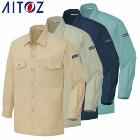 アイトス AZ-967 長袖シャツ（配色なし・薄地） AITOZ 作業服 作業着 長袖 ワークウエア ボタンダウン シャツ ワークシャツ 薄手 秋冬 メンズ レディース 男女兼用 ワークウェア 形態安定 吸汗