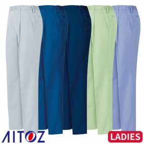 アイトス AZ-6325 レディースシャーリングパンツ 1タック ワンタック AITOZ 作業服 作業着 ボトムス パンツ ズボン レディース 女性用 秋冬