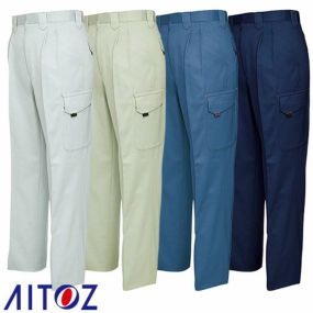 アイトス AZ-6534 カーゴパンツ 2タック ツータック AITOZ 作業服 作業着 ポケット付き ボトムス 秋冬 通年 カーゴパンツ おしゃれ かっこいい 人気 ズボン 作業ズボン 作業パンツ 作業 工事 土木 塗装 DIY メンズ レディース 男女兼用