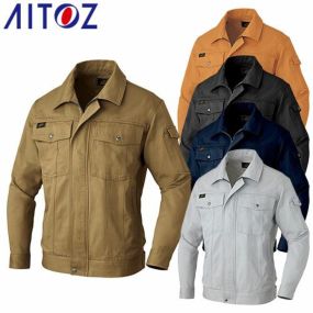 作業服 綿 100% ブルゾン 作業着 ジャケット 動きやすい 丈夫 ジャンパー 上着 長袖 秋冬 アイトス AITOZ AZ-6540 おしゃれ かっこいい ユニフォーム 仕事 工事 大きいサイズ 4L 5L 6L 秋冬 メンズ レディース 男女兼用 防寒着 防寒ジャケット
