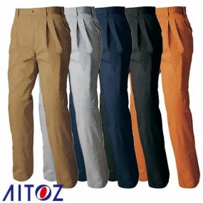 アイトス AZ-6542 ワークパンツ 2タック ツータック AITOZ 作業服 作業着 腿ポケット無 ボトムス 秋冬 通年 スラックス 作業ズボン 作業パンツ ワークパンツ ズボン おしゃれ かっこいい 作業 軽作業 アジト AZITO メンズ レディース 男女兼用