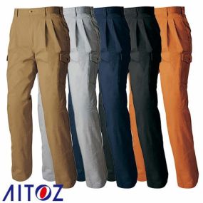 アイトス AZ-6544 カーゴパンツ 2タック ツータック AITOZ 作業服 作業着 ポケット付き ボトムス 秋冬 カーゴパンツ おしゃれ かっこいい 人気 ズボン 作業ズボン 作業パンツ 作業 工事 土木 塗装 DIY アジト AZITO メンズ レディース 男女兼用
