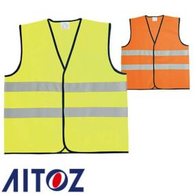 アイトス AZ-8701 トリコットベスト AITOZ 安全ベスト 高視認 作業着 安全用品 ワークウェア 反射材付・高視認 Work wear YELLOW
