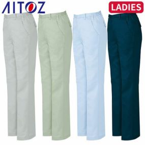 アイトス AZ-9025 レディースシャーリングパンツ ノータック AITOZ 作業服 作業着 ボトムス パンツ ズボン レディース 女性用 秋冬 帯電防止