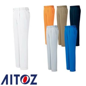 アイトス AZ-60420 ワークパンツ 1タック ワンタック 男女兼用 AITOZ 作業服 作業着 腿ポケット無 秋冬 通年 スラックス ズボン パンツ ワークパンツ ズボン おしゃれ かっこいい オフィス ユニホーム アジト AZITO メンズ レディース