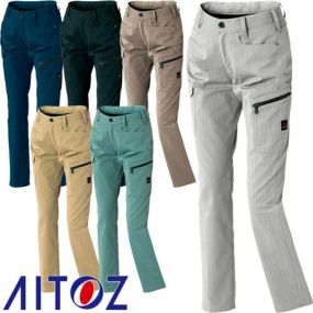 アイトス AZ-60626 レディースカーゴパンツ ノータック AITOZ 作業服 作業着 ボトムス アジト AZITO パンツ ズボン レディース 女性用 秋冬 吸水 速乾 軽量