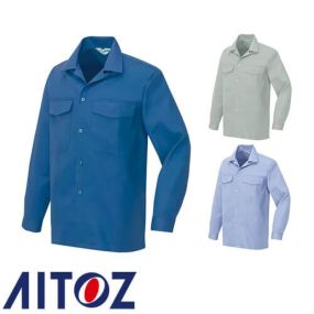 アイトス AZ-RS406 長袖シャツ(薄地) AITOZ 作業服 作業着 長袖 ワークウエア ボタンダウン シャツ ワークシャツ 薄手 秋冬 メンズ レディース 男女兼用 ワークウェア 吸汗