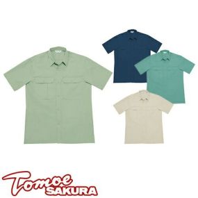自重堂 TomoeSAKURA 作業服 1066 半袖シャツ 春夏 メンズ 作業着 半袖 ワークウエア ワークシャツ