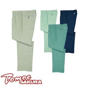 自重堂 TomoeSAKURA 作業服 1745 ツータックパンツ 春夏 メンズ 作業着 腿ポケット無 ボトムス スラックス