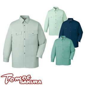 自重堂 TomoeSAKURA 作業服 1765 長袖シャツ 春夏 メンズ 作業着 長袖 ワークウエア ワークシャツ