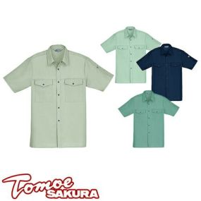 自重堂 TomoeSAKURA 作業服 1766 半袖シャツ 春夏 メンズ 作業着 半袖 ワークウエア ワークシャツ