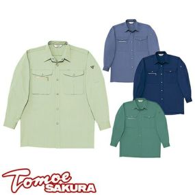 自重堂 TomoeSAKURA 作業服 14004 長袖シャツ 春夏 メンズ 作業着 長袖 ワークウエア ワークシャツ