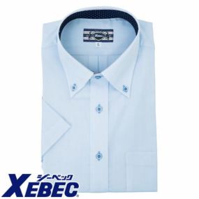 作業服 半袖シャツ ジーベック XEBEC ボタンダウン半袖シャツ 15063 作業着 春夏 ワークウェア ワークシャツ 半袖