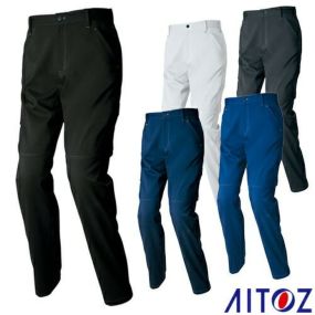 AITOZ アイトス 作業着 作業服 スラックス ワークパンツ ノータック 男女兼用 AZ-2520 通年 秋冬 パンツ ズボン おしゃれ かっこいい オフィス ユニホーム 作業 軽作業 外作業 ズボン メンズ レディース 男女兼用 秋冬 帯電防止 ストレッチ