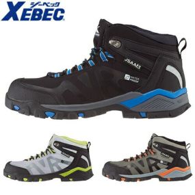安全靴 ハイカット ジーベック XEBEC セーフティシューズ 85143 紐靴 JSAA規格 プロテクティブスニーカー スタビライザー 耐油性ゴム底 防水 抗菌・防臭中底 衝撃吸収  野外作業 農作業 土木 建築 普段履き 雨