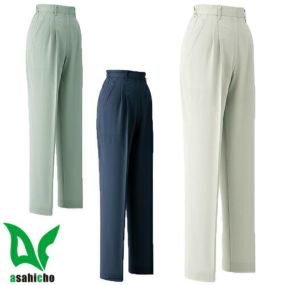 作業服 レディース パンツ Asahicho 旭蝶繊維 レディスパンツ(ツータック脇シャーリング) 6807 作業着 春夏作業着 作業服 レディース パンツ 春夏