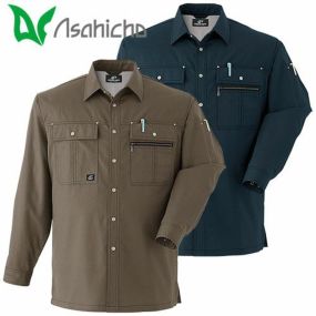作業服 長袖シャツ Asahicho 旭蝶繊維 長袖シャツ 7204 作業着 春夏作業着 作業服 長袖シャツ 春夏