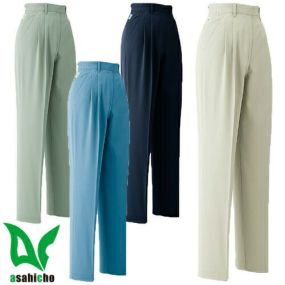 作業服 レディース パンツ Asahicho 旭蝶繊維 レディスパンツ(ツータック脇シャーリング) E0411 作業着 春夏作業着 作業服 レディース パンツ 春夏