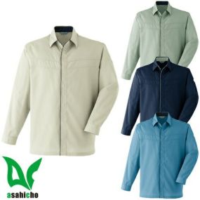 作業服 ブルゾン Asahicho 旭蝶繊維 ポケットレス長袖シャツ E0391 作業着 春夏作業着 作業服 ブルゾン 春夏
