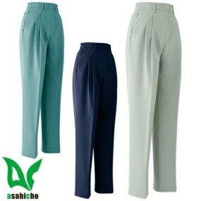 作業服 レディース パンツ Asahicho 旭蝶繊維 レディスパンツ(ツータック脇シャーリング) E643 作業着 通年 秋冬作業着 作業服 レディースパンツ