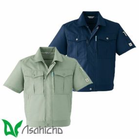 作業服 ブルゾン Asahicho 旭蝶繊維 半袖ブルゾン E090 作業着 春夏作業着 作業服 ブルゾン 春夏