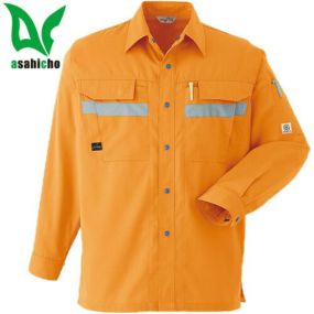 作業服 シャツ 高視認 Asahicho 旭蝶繊維 セーフティ長袖シャツ E6964 安全服 反射材付 作業着作業着 作業服 高視認