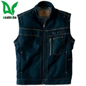 作業服 デニム ワークベスト Asahicho 旭蝶繊維 K120 作業着 通年 秋冬 おしゃれ 人気 かっこいい 高品質 日本製 軽量ストレッチ メンズ レディース 上着 上着 デニム作業服 デニム作業着 ワークウェア 仕事 土木 工事 現場