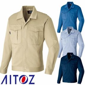 作業服 綿 100% ブルゾン 作業着 ジャケット 丈夫 ジャンパー 上着 長袖 通年 秋冬 アイトス AITOZ AZ-33101 おしゃれ かっこいい ユニフォーム 仕事 土木 工事 大きいサイズ 4L 5L 6L 秋冬 メンズ レディース 男女兼用 防寒着 防寒ジャケット