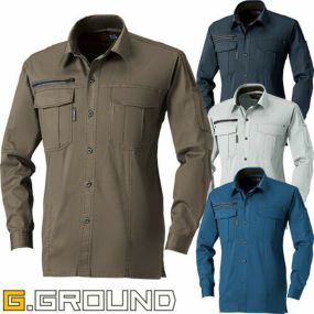 長袖シャツ 作業服 春夏 メンズ 桑和 SOWA ストレッチ 消臭 綿 作業着 作業シャツ ワーク マン おしゃれ 人気 安い かっこいい かわいい おすすめ オールシーズン 無地 涼しい 作業用長袖 ワークウェア ワークシャツ 大きいサイズ 165