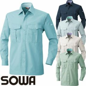 作業服 長袖シャツ 桑和 SOWA 長袖シャツ 4115 作業着 通年 秋冬作業着 作業服 長袖シャツ