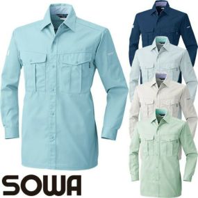 作業服 長袖シャツ 桑和 SOWA 長袖シャツ 4225 作業着 通年 秋冬作業着 作業服 長袖シャツ