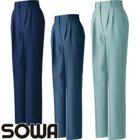 作業服 レディース パンツ 桑和 SOWA レディースツータックスラックス 9220 作業着 通年 秋冬作業着 作業服 レディースパンツ