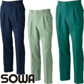 作業服 パンツ スラックス 桑和 SOWA ツータックスラックス 9119 作業着 通年 秋冬作業着 作業服 スラックス 作業ズボン 作業パンツ ワークパンツ ズボン おしゃれ かっこいい オフィス ユニホーム 作業 軽作業 外作業 工場 現場