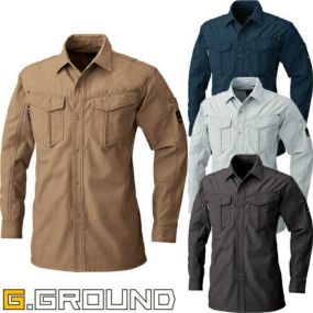 作業服 長袖シャツ 桑和 SOWA G.GROUND 長袖シャツ 5775 作業着 通年 秋冬作業着 作業服 長袖シャツ