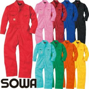 つなぎ キッズ 子供用 作業着 桑和 SOWA 秋冬 通年 綿100% 吸汗 耐久性 長袖 つなぎ服 作業服 作業用 カラー ツナギ 男子 女子 子供服 オーバーオール サロペット オールインワン おしゃれ ワーク マン カッコいい かわいい 9009