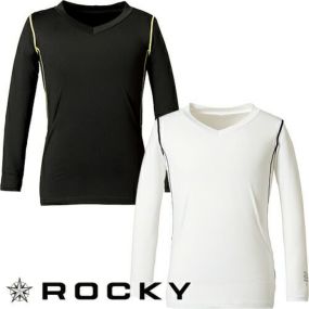 【メール便対応】インナー 長袖 ロッキー ROCKY Vネック長袖コンプレッション RC3905 夏用 涼しい クール夏用インナー 長袖