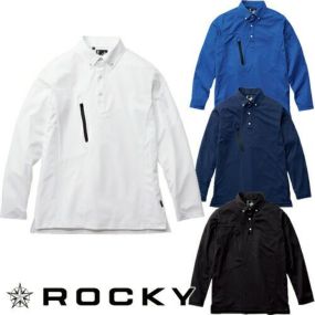 作業服 ポロシャツ 長袖 ロッキー ROCKY ユニセックストリコットシャツ RS4903 作業着 通年 秋冬作業着 作業服 ポロシャツ
